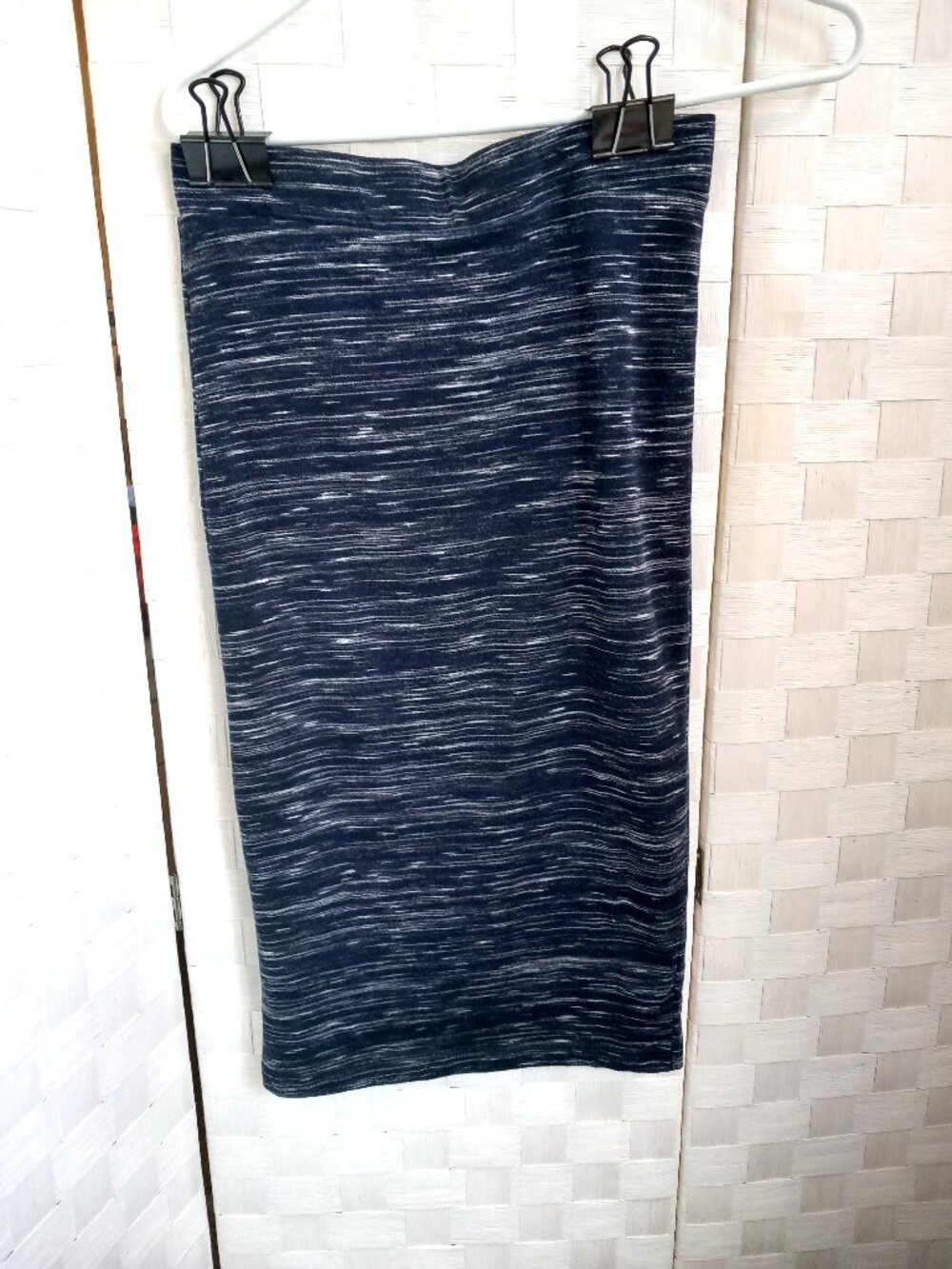 Apt. 9 Knit Pencil Skirt - Dark Blue & White Space Dyed - size XS